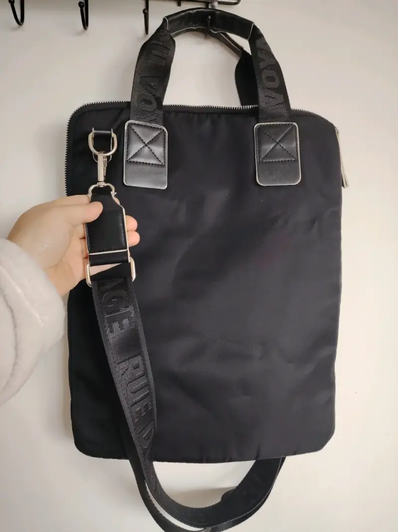Bolso de cuero negro Basement elegante - 3