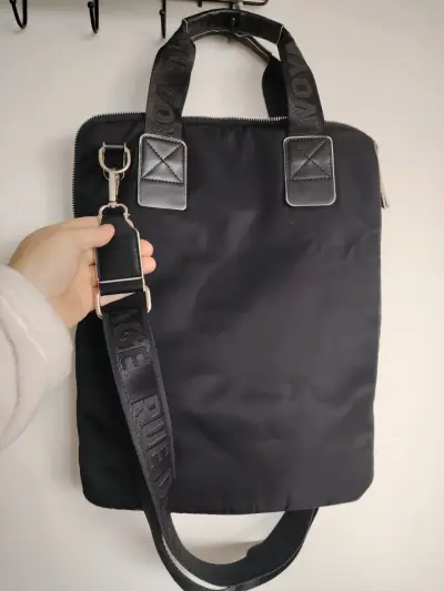Bolso de cuero negro Basement elegante - miniatura 3