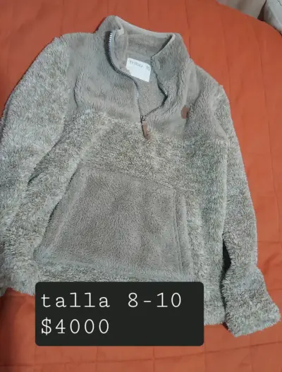 Polerón de lana gris talla 8-10 para niños - miniatura 1