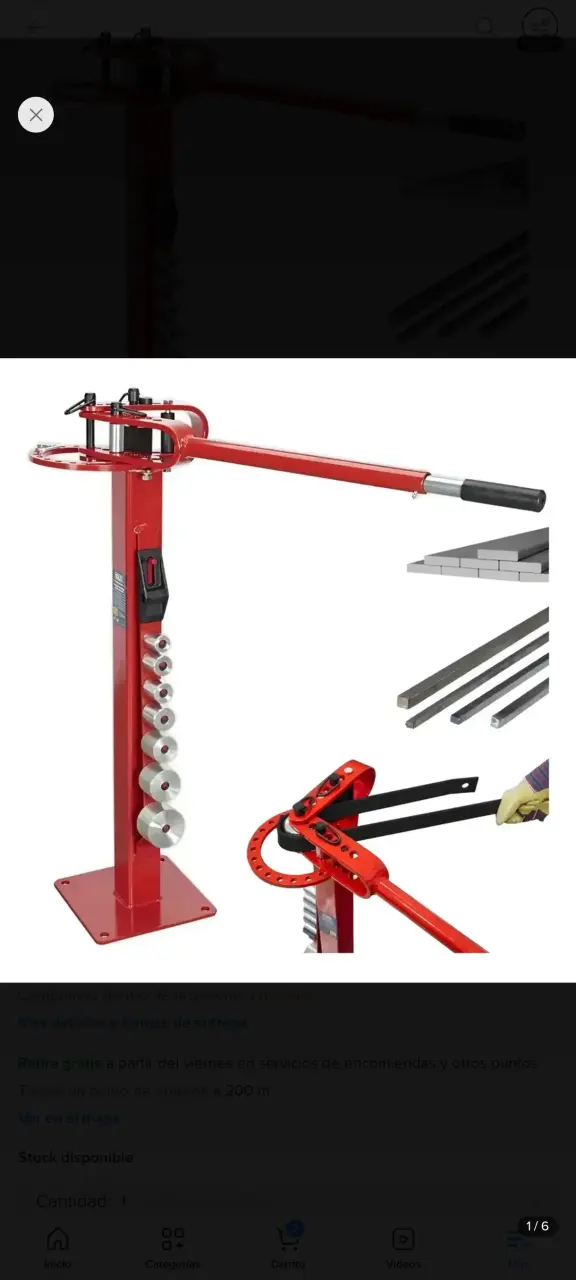 Dobladora de tubos manual roja para metal