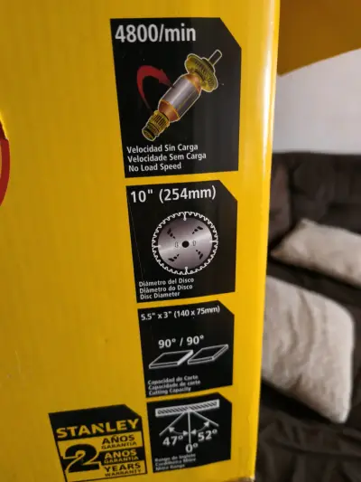 Sierra Ingleteadora Stanley 1650W SM16 más lijador - miniatura 2