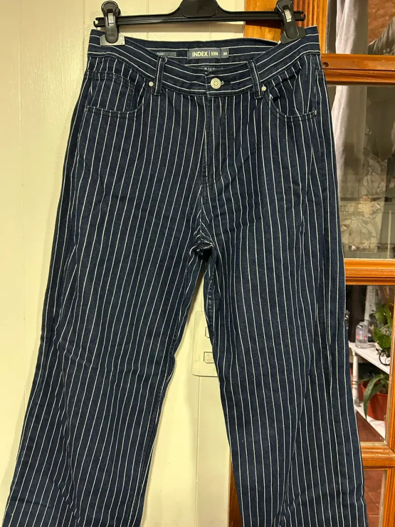 Jeans de rayas azul marino talla 36 - 1