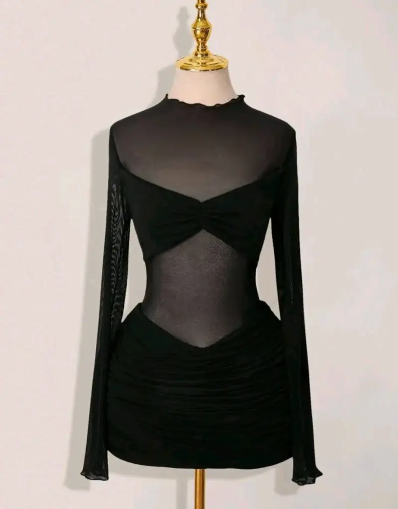 Vestido negro transparente XS NUEVO - 1