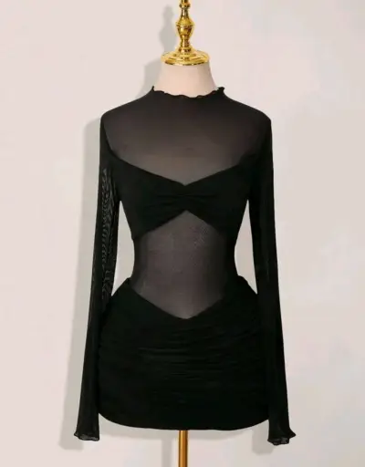 Vestido negro transparente XS NUEVO - miniatura 1