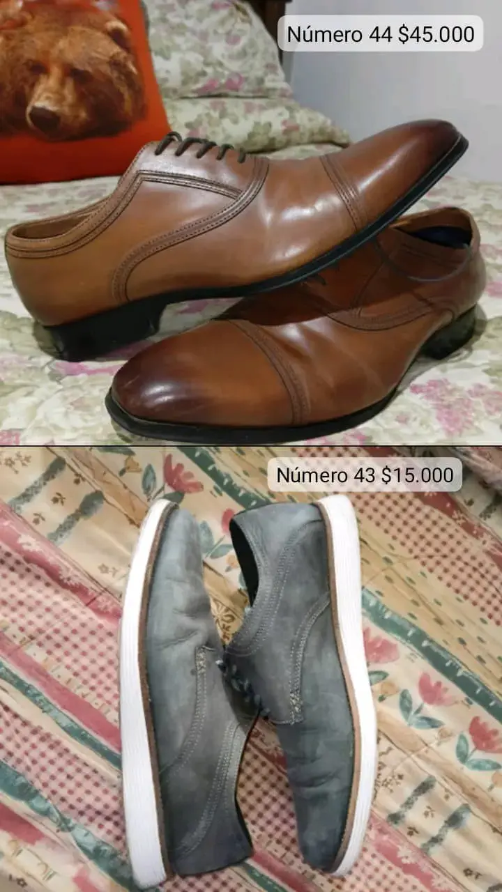 Zapatos formales de cuero marrón talla 44 - 1