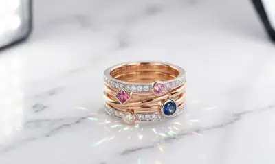 Anillo Ancho Entrelazado de Plata 925 y Circonitas - miniatura 1