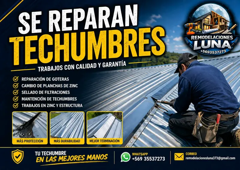 Servicio de reparación de techumbres con garantía