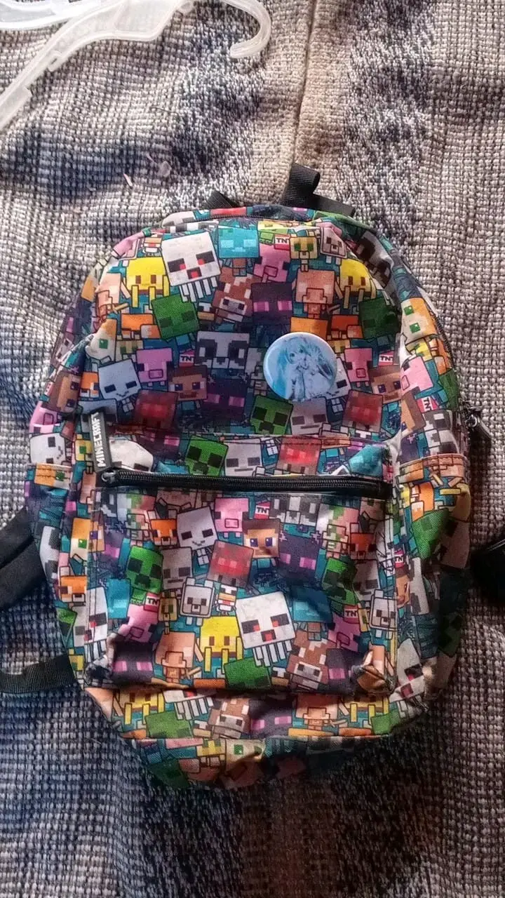 Mochila Minecraft colorida