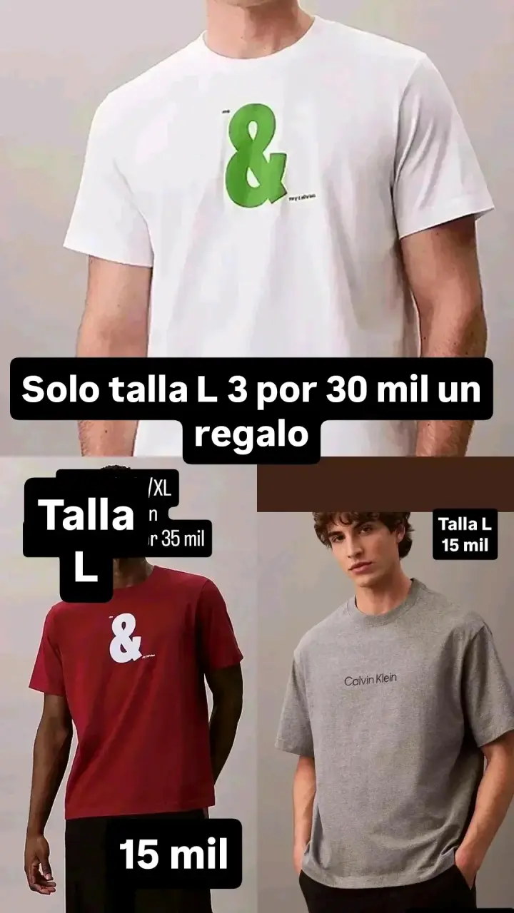 Pack de poleras Calvin Klein para hombre talla L - 1