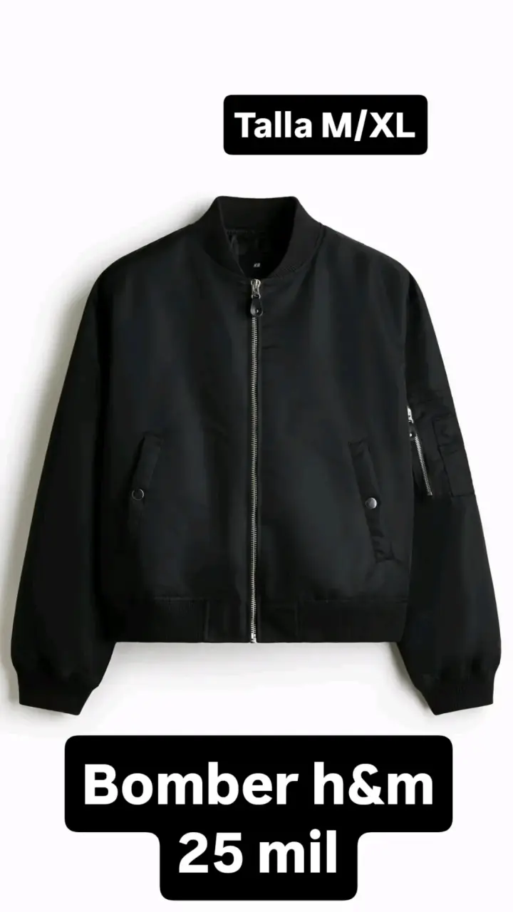 Chaqueta bomber negra H&M talla M/XL