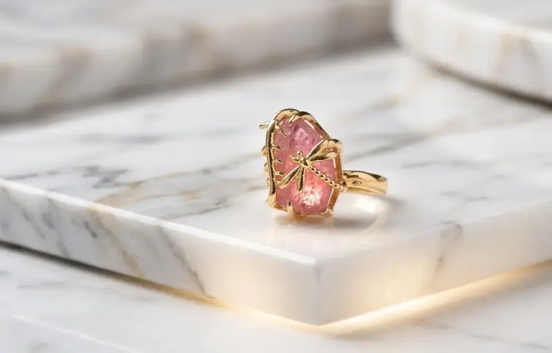 Anillo Cóctel "Ninfa Rosa" Diseño Libélula - 1