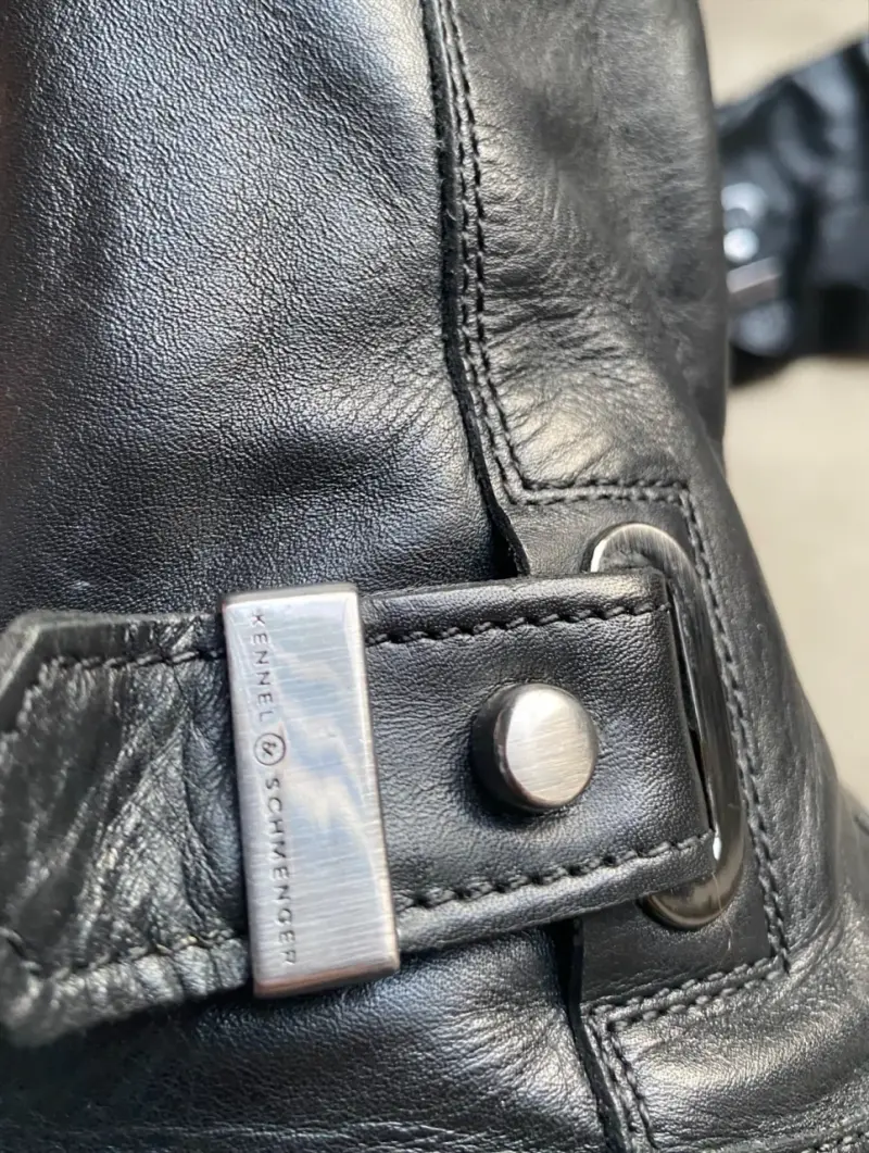Botas de cuero negras con hebillas para mujer - 3