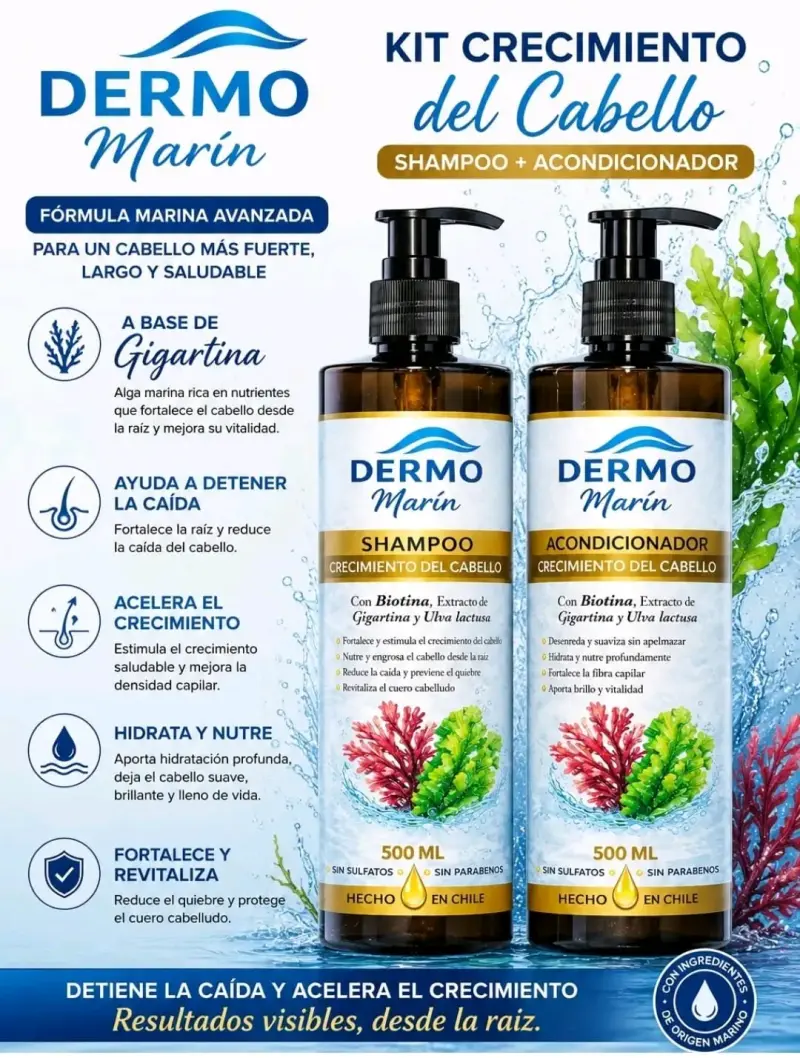 Kit Crecimiento del Cabello Dermo Marin Shampoo + Acondicionador - 1