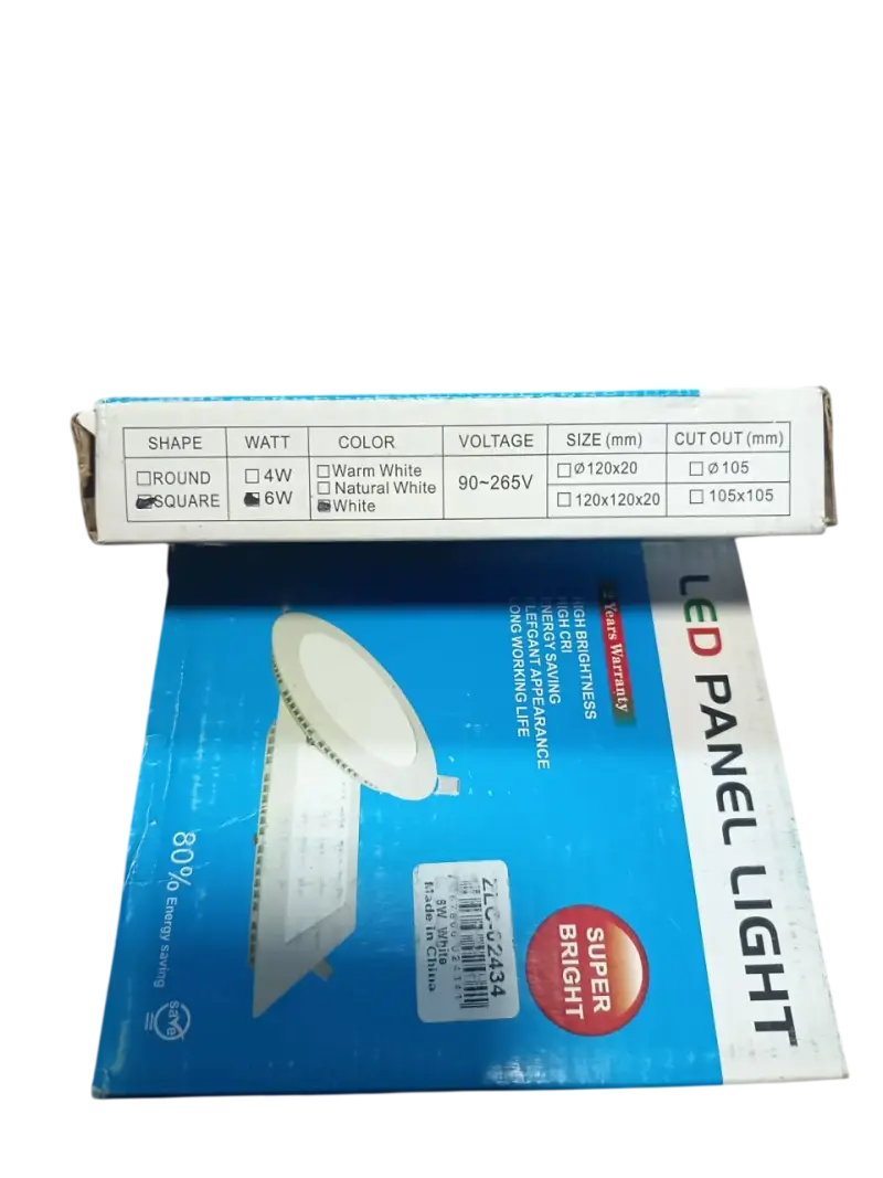 Pack 4 Panel Led Embutido Cuadrado 6w Fria - 2