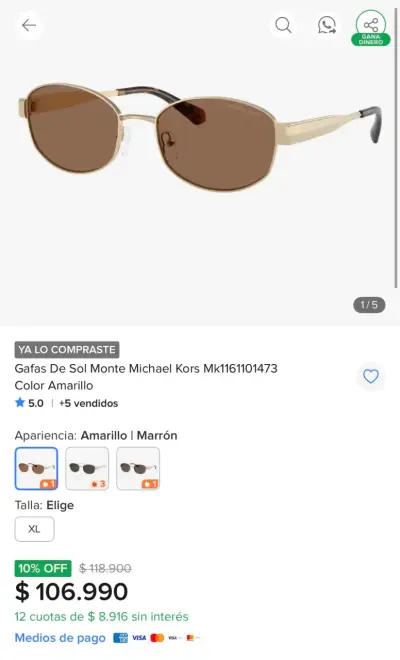 Gafas de sol Michael Kors originales - miniatura 1