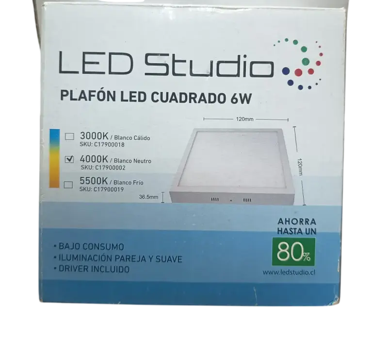 Panel Led Sobrepuesto Cuadrado 6w Neutra - 1