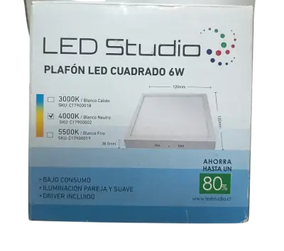 Panel Led Sobrepuesto Cuadrado 6w Neutra - miniatura 1