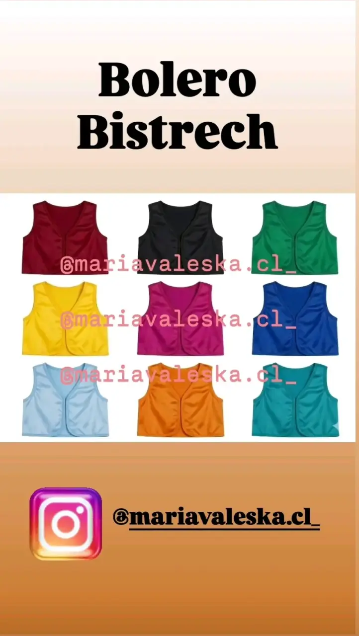 Bolero bistrech en varios colores trajes típicos