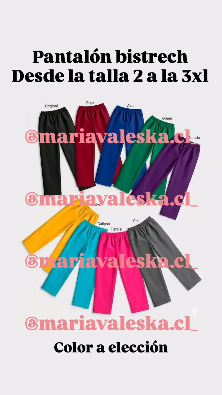 Pantalón bistrech en varios colores trajes típicos