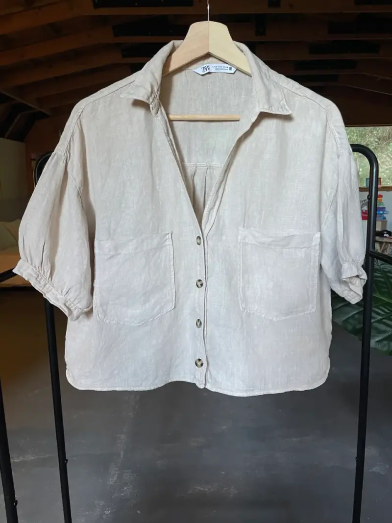 Camisa Lino Zara Mujer Talla M - 1