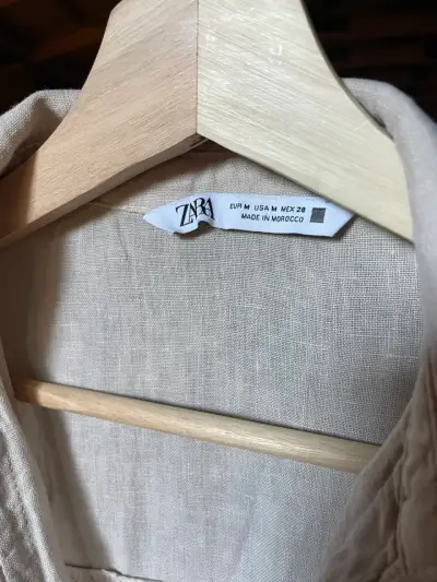 Camisa Lino Zara Mujer Talla M - miniatura 2