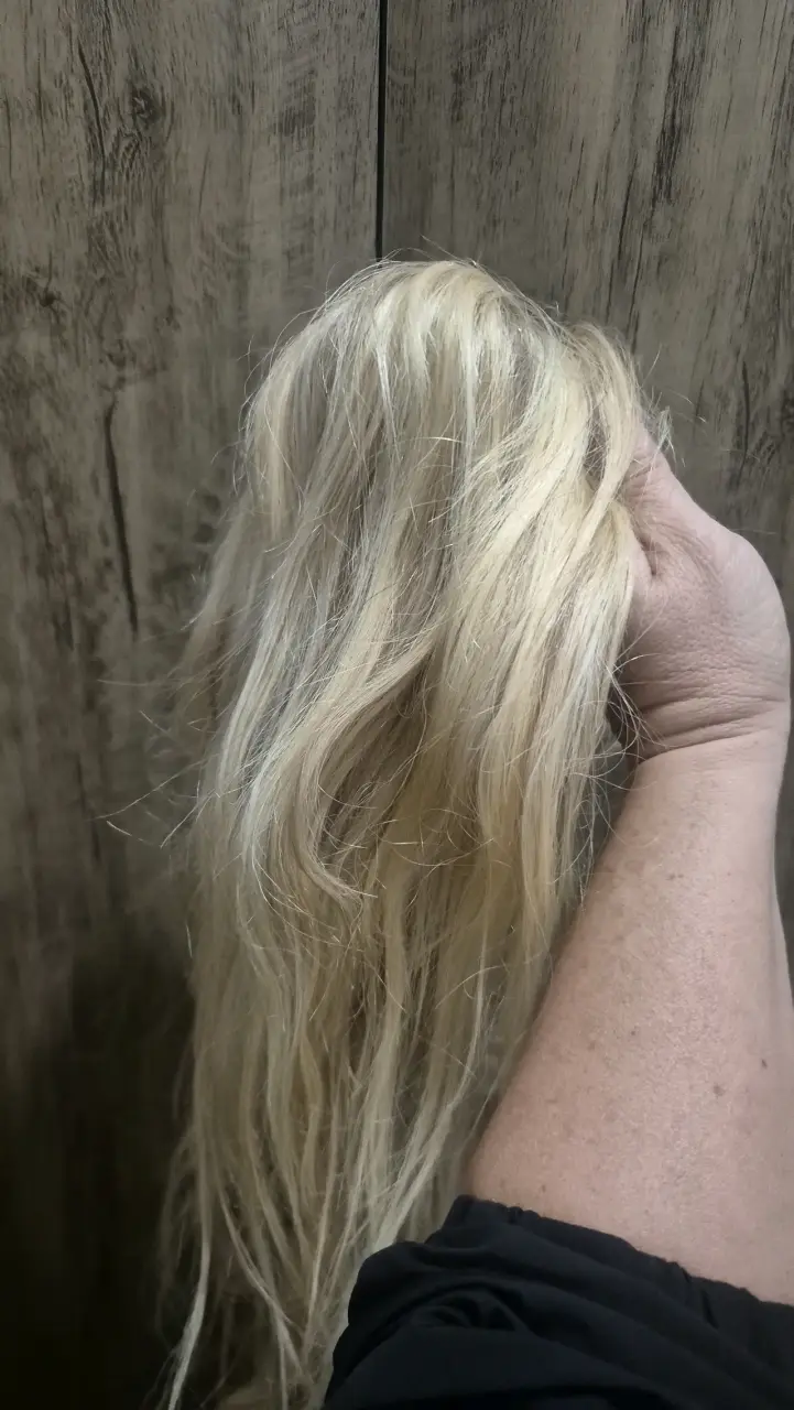 Toppee Postizo alopecia de cabello rubio con clips - 3