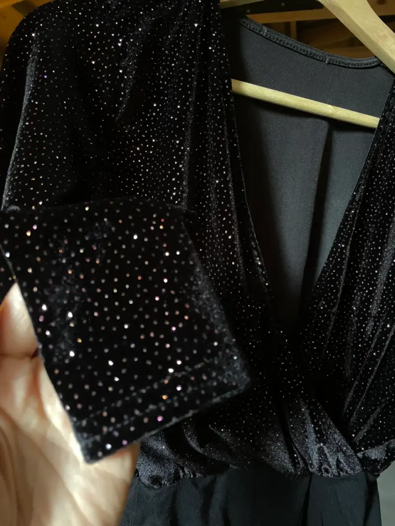 Body Missguided terciopelo negro y brillos tornaso - 3