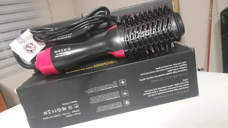 Cepillo Secador de Pelo 1200W Negro y Rosa