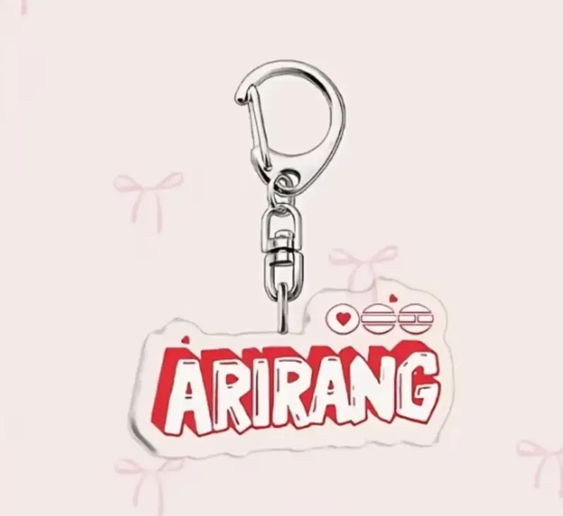 Llavero Arirang BTS de Acrílico con Diseño Rojo - 3