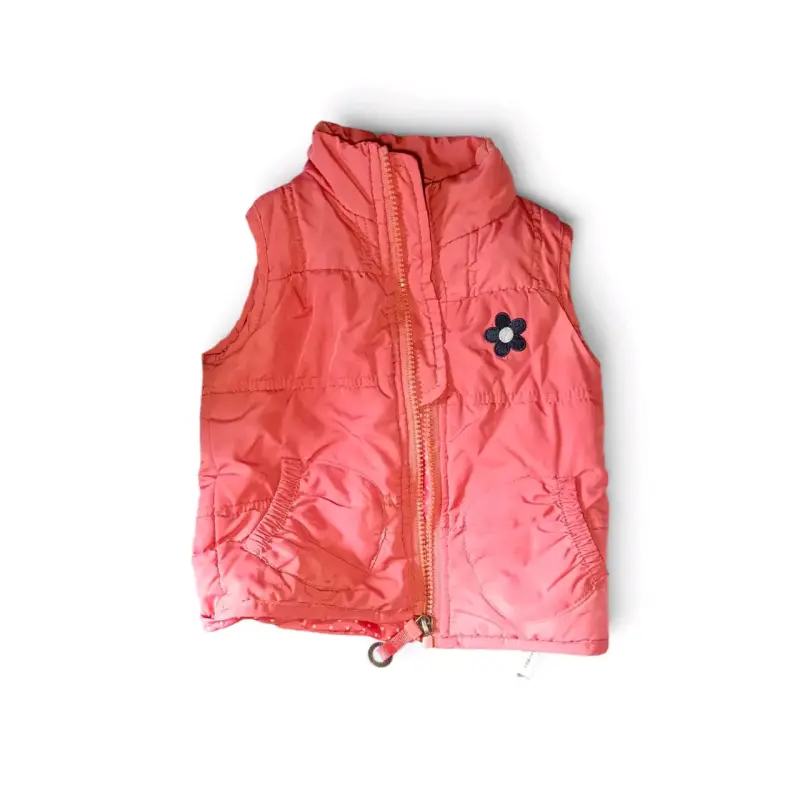 Chaqueta sin mangas para niña color coral