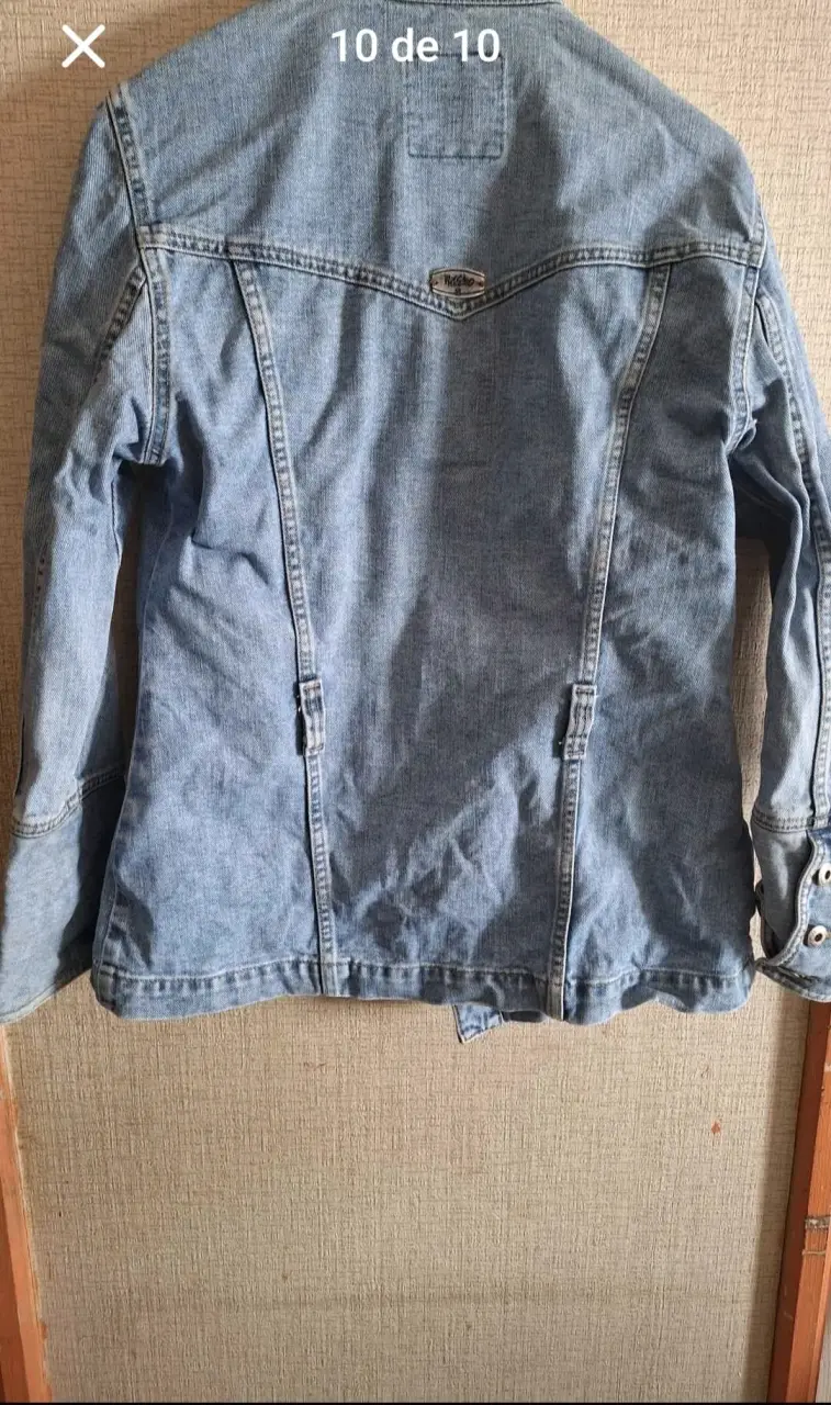 Chaqueta de mezclilla azul para mujer - 2