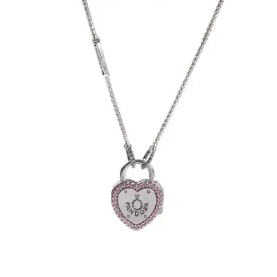 Collar Pandora No me olvides corazón Plata 925 - miniatura 3
