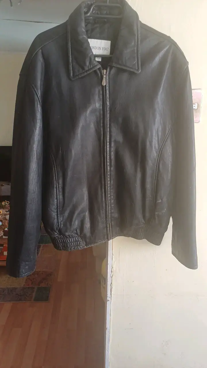 Chaqueta de cuero negra London Fog