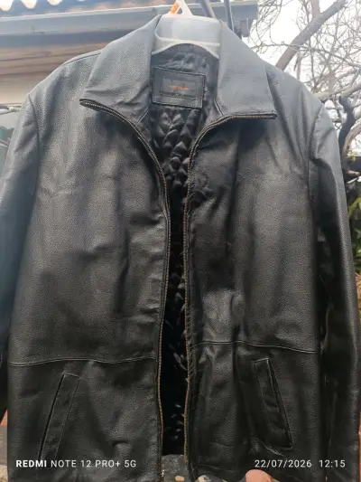 Chaqueta de cuero negra para hombre marca Marquis - miniatura 1