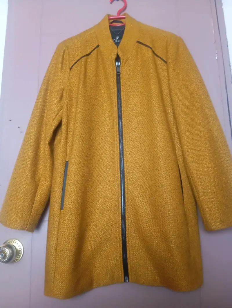 Chaqueta de punto mostaza con cierre Zibel - 3