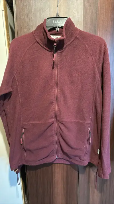 Polar fleece burdeos para mujer con cierre - miniatura 1