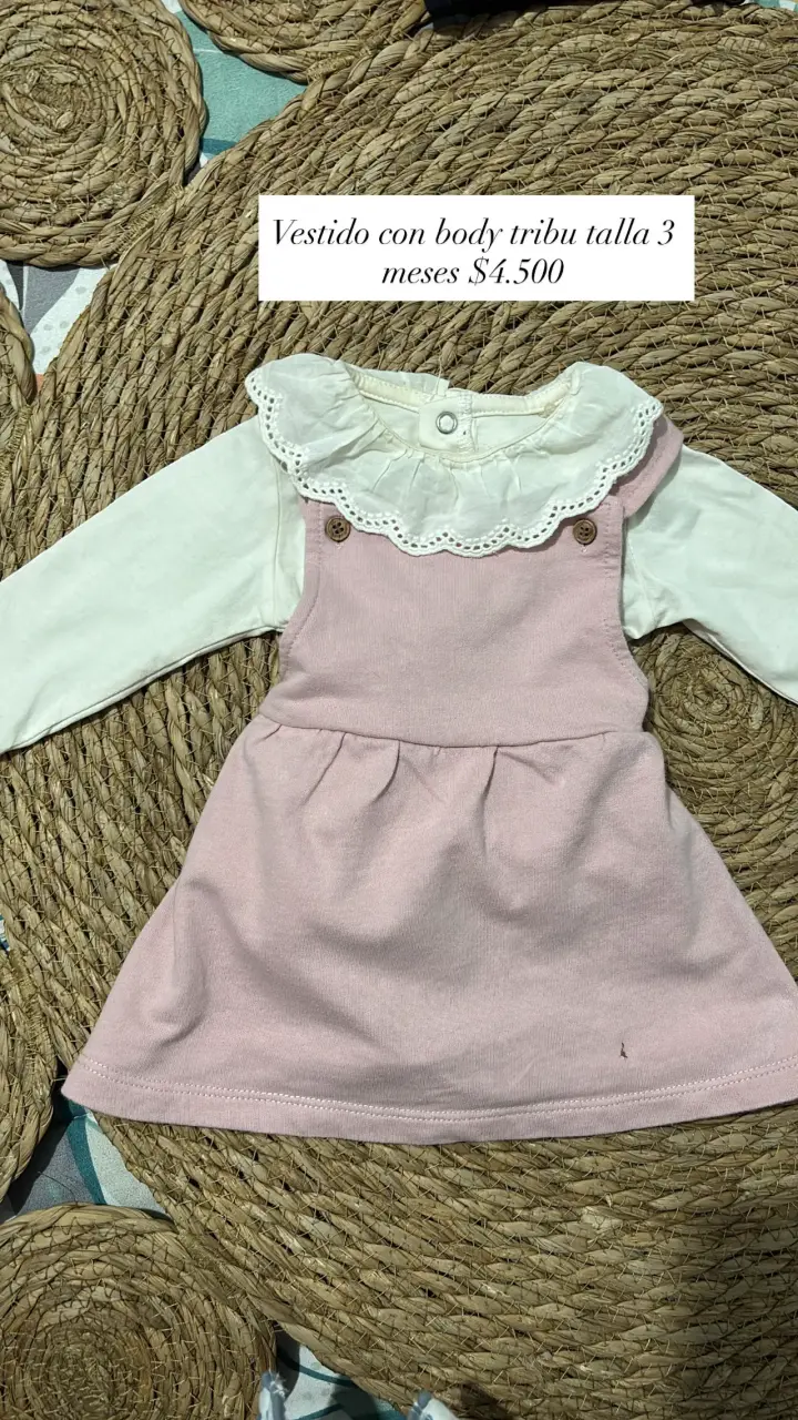 Vestido con body para bebé talla 3 meses - 1