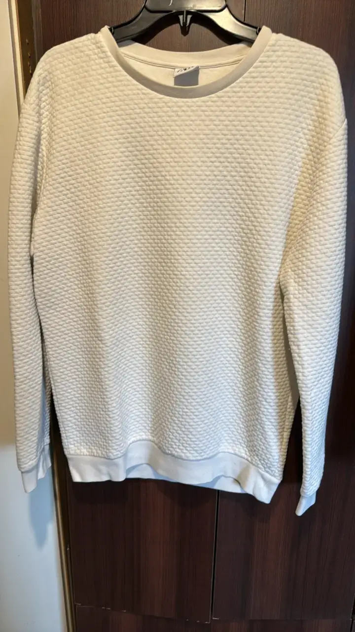 Polerón blanco texturizado para mujer - 1