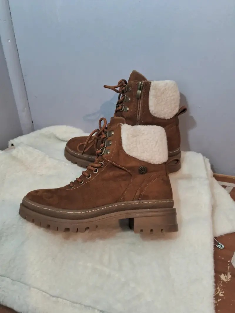 Botas de invierno marrones con forro de lana -35