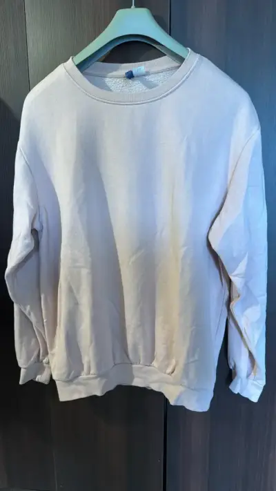 Polerón beige unisex de algodón - miniatura 1