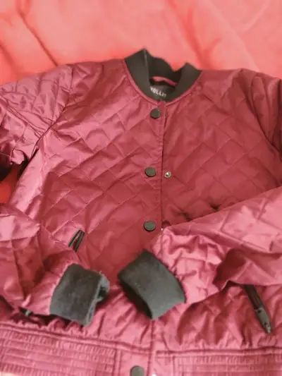 Chaqueta bomber bicolor burdeos y azul - miniatura 4