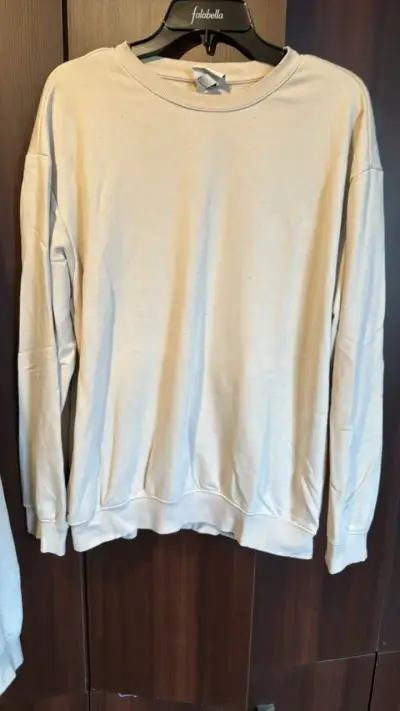 Polerón beige unisex de algodón - miniatura 1