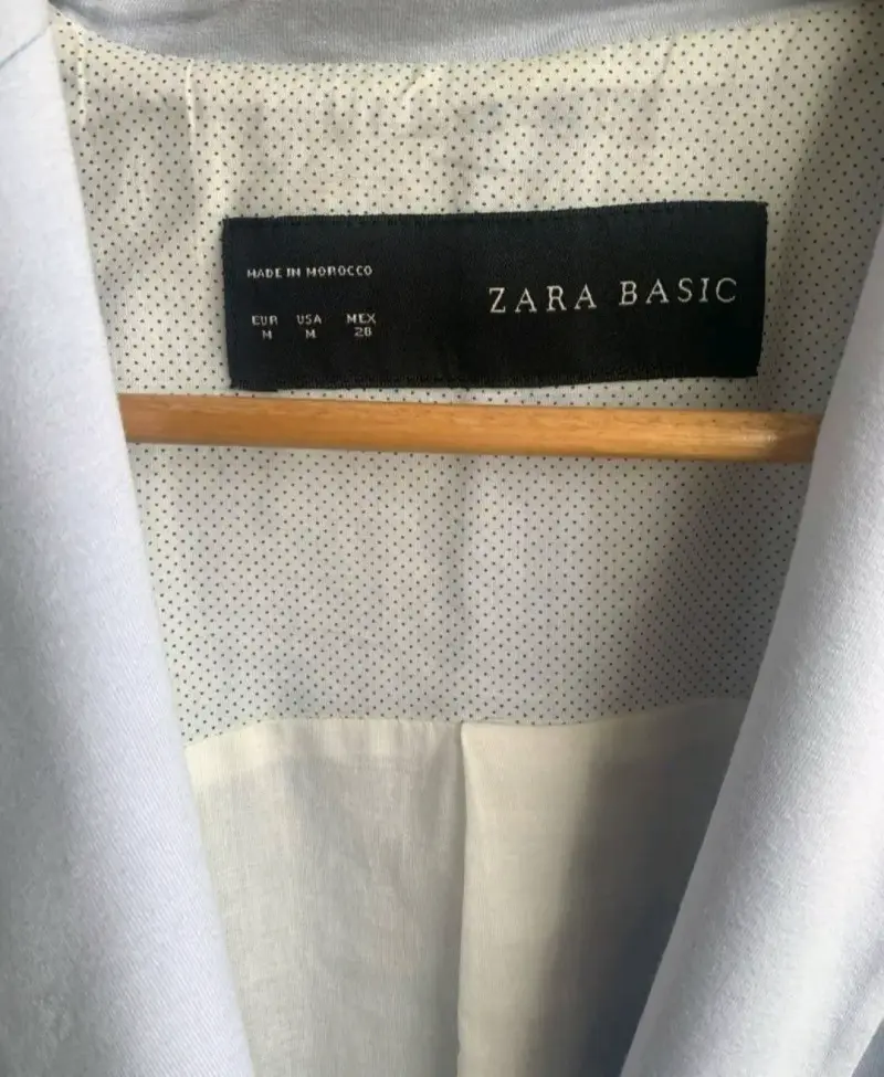 Blazer blanco elegante Zara Basic para mujer - 2