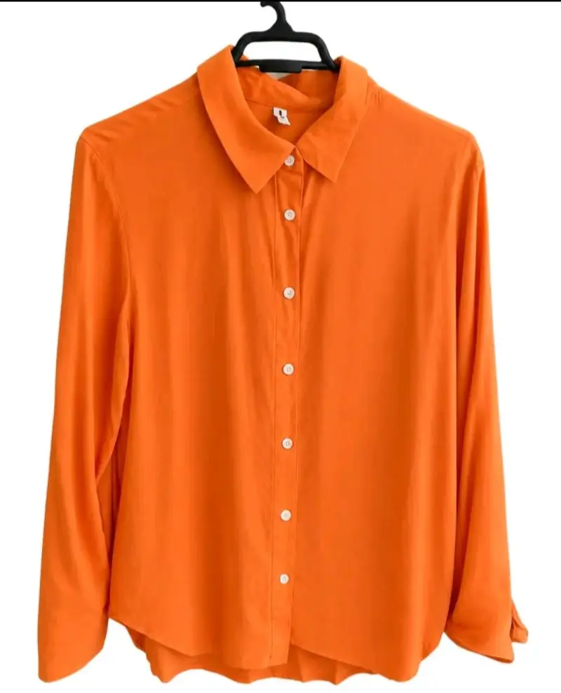 Camisa naranja de manga larga para mujer - 1