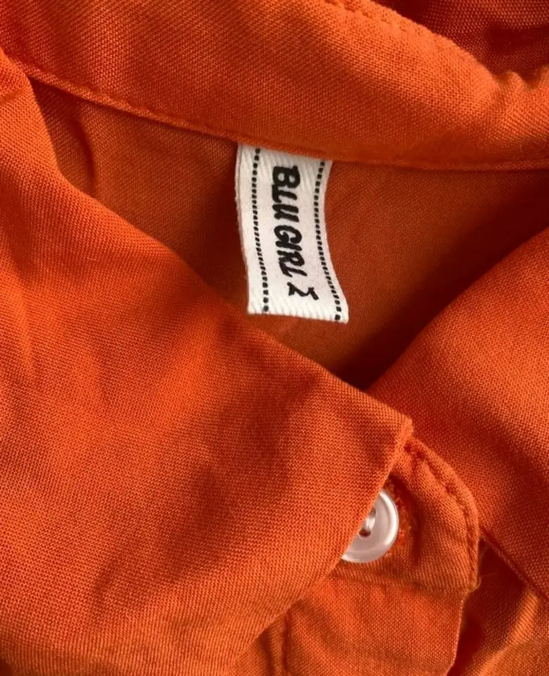 Camisa naranja de manga larga para mujer - 2