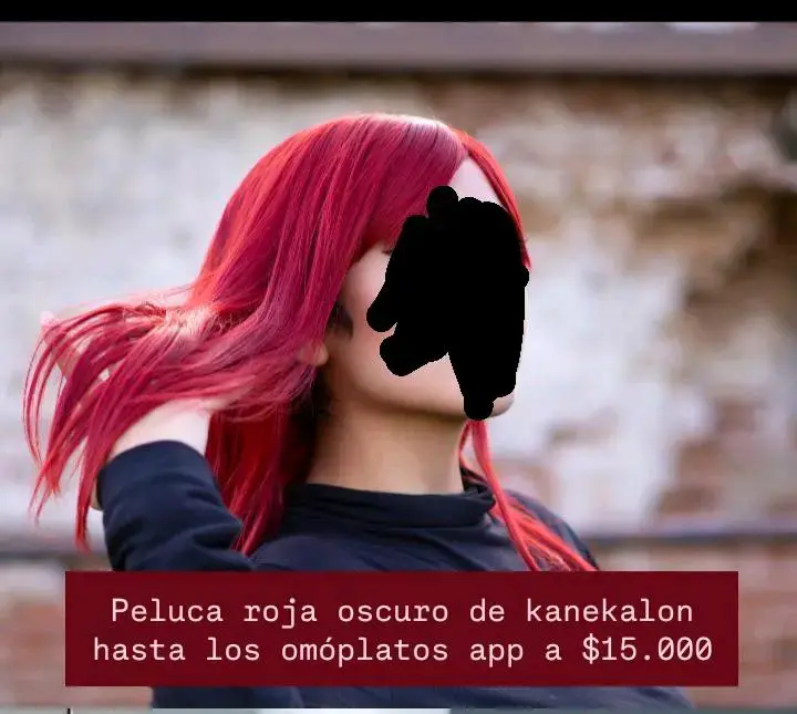 Peluca roja oscuro de kanekalon