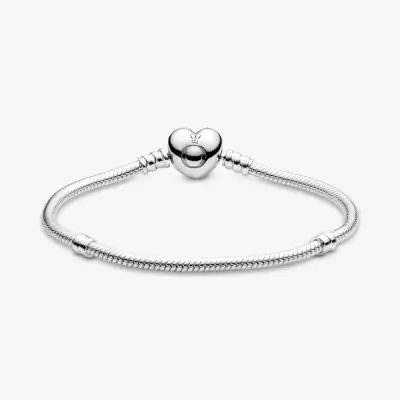 Pulsera Pandora de plata con dije corazón - miniatura 2