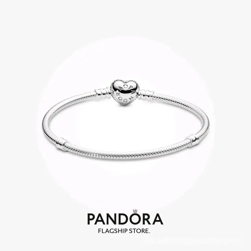 Pulsera Pandora de plata con dije corazón - 4