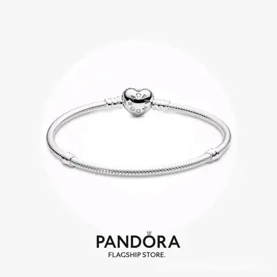 Pulsera Pandora de plata con dije corazón - miniatura 4