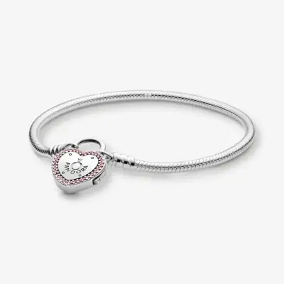 Pulsera candado de plata s925 corazón Pandora - miniatura 1